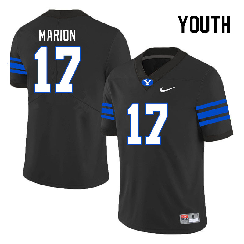 Youth #17 Keelan Marion BYU Cougars College Football Jerseys Stitched Sale-Black - Click Image to Close